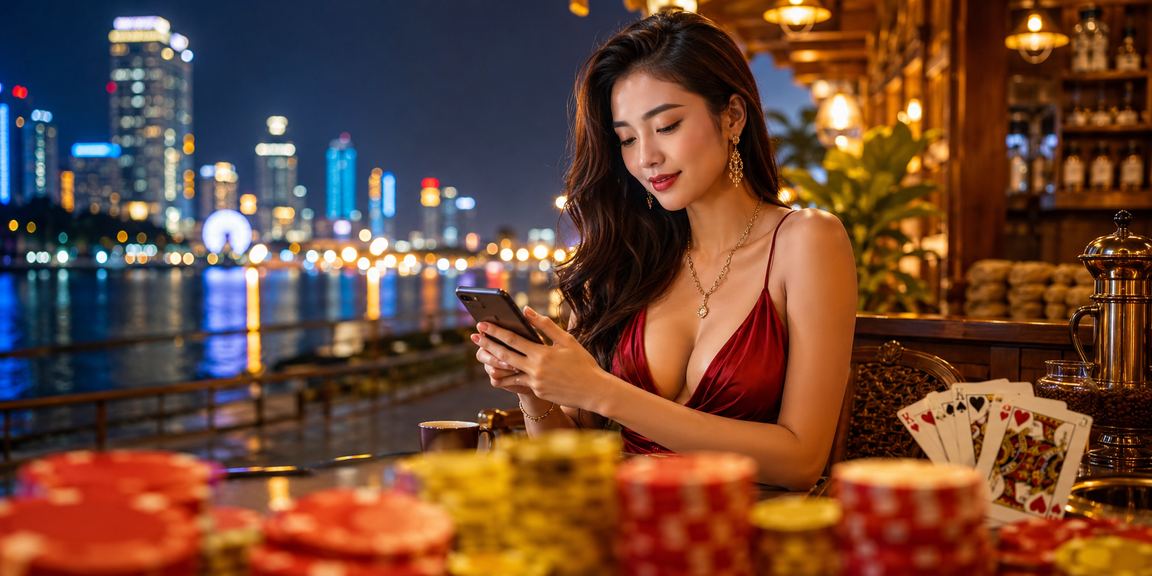 Người chơi card game tại quán cà phê Đà Nẵng trên điện thoại