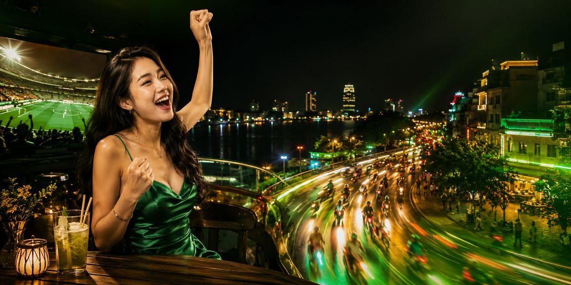 Người dùng xem tỷ lệ cược bóng đá tại quán cà phê Hà Nội